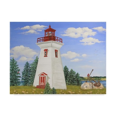Jean Plout 'Summer Lighthouse 2' Canvas Art,18x24